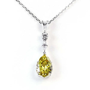 Dawn Intense Yellow Moissanite Pendant in 18K Gold - LeCaine Gems