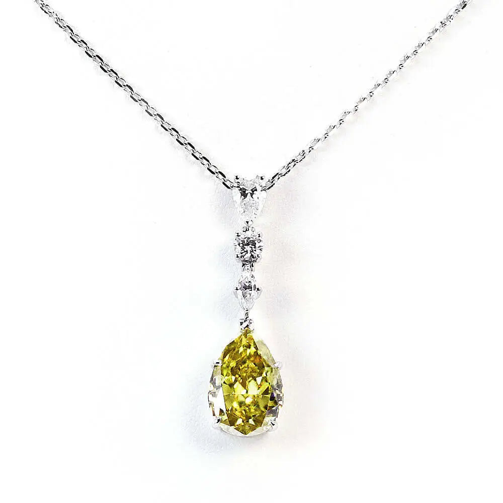 Dawn Intense Yellow Moissanite Pendant in 18K Gold - LeCaine Gems