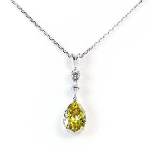 Dawn Intense Yellow Moissanite Pendant in 18K Gold - LeCaine Gems