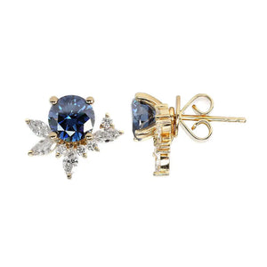 Delilah Blue Moissanite & Lab Grown Diamonds Si Dian Jin in 18K Gold - LeCaine Gems