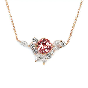 Delilah Pink Lab Grown Sapphire Necklace with Lab Grown Diamonds in 18K Gold - LeCaine Gems