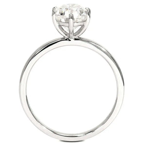 Eire Oval Moissanite in 6 Prong Setting Solitaire Ring in 18K Gold - LeCaine Gems
