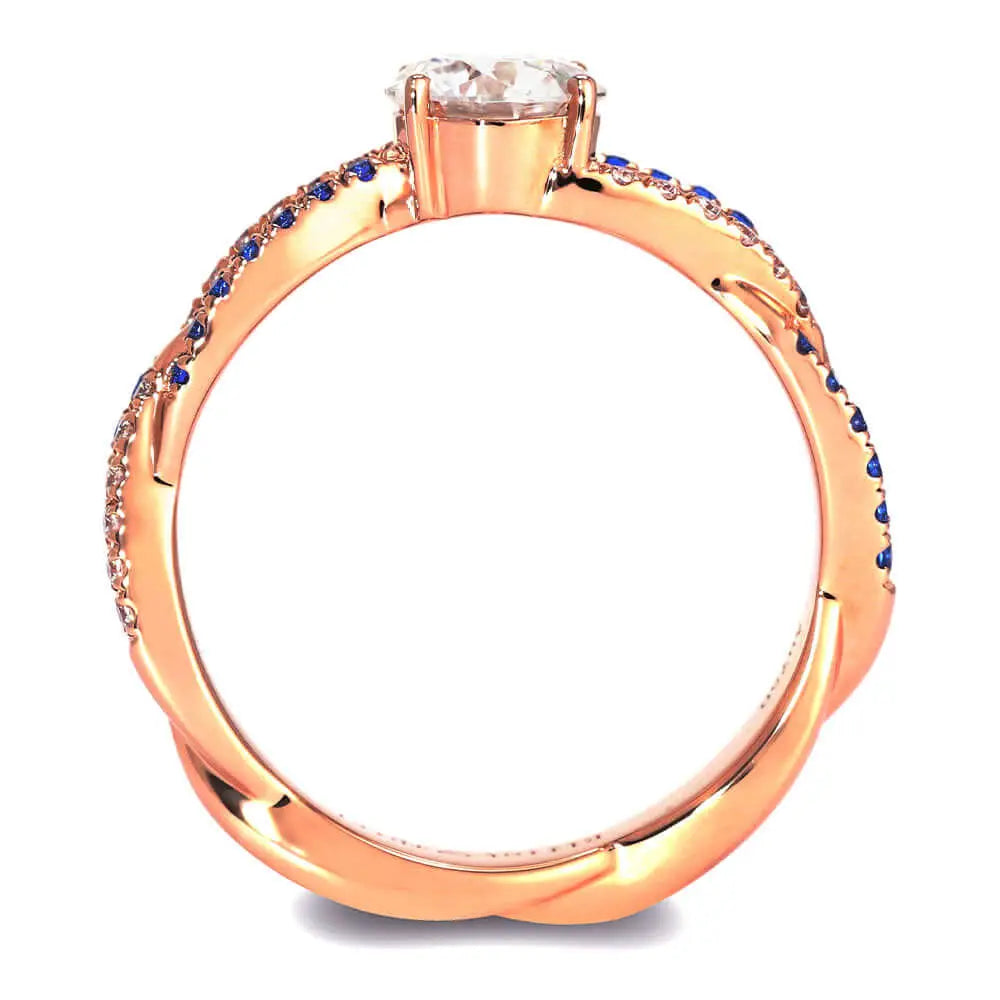 Eliot Moissanite & Lab Grown Sapphire Matching Wedding Rings in 18K Gold