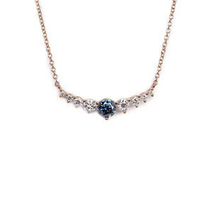 Emery Blue Kylie Necklace with Moissanite and Lab Grown Diamonds in 18K Gold - LeCaine Gems