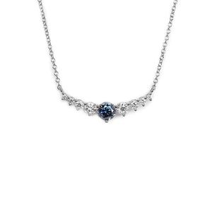 Emery Blue Kylie Necklace with Moissanite and Lab Grown Diamonds in 18K Gold - LeCaine Gems