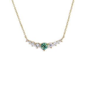 Emery Green Kylie Necklace with Moissanite and Lab Grown Diamonds in 18K Gold - LeCaine Gems