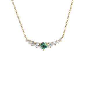 Emery Green Kylie Necklace with Moissanite and Lab Grown Diamonds in 18K Gold - LeCaine Gems