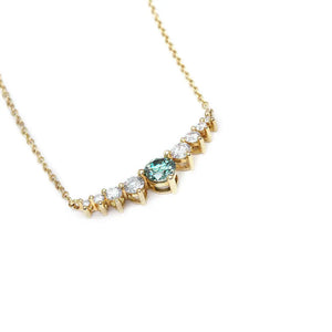 Emery Green Kylie Necklace with Moissanite and Lab Grown Diamonds in 18K Gold - LeCaine Gems