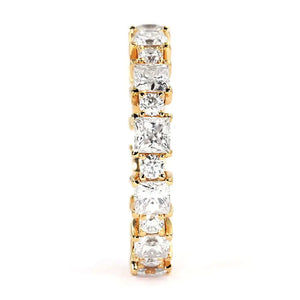 Erin Moissanite Full Eternity and Two Tone Wedding Rings in 18K Gold