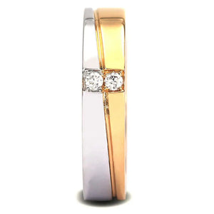 Erin Moissanite Full Eternity and Two Tone Wedding Rings in 18K Gold