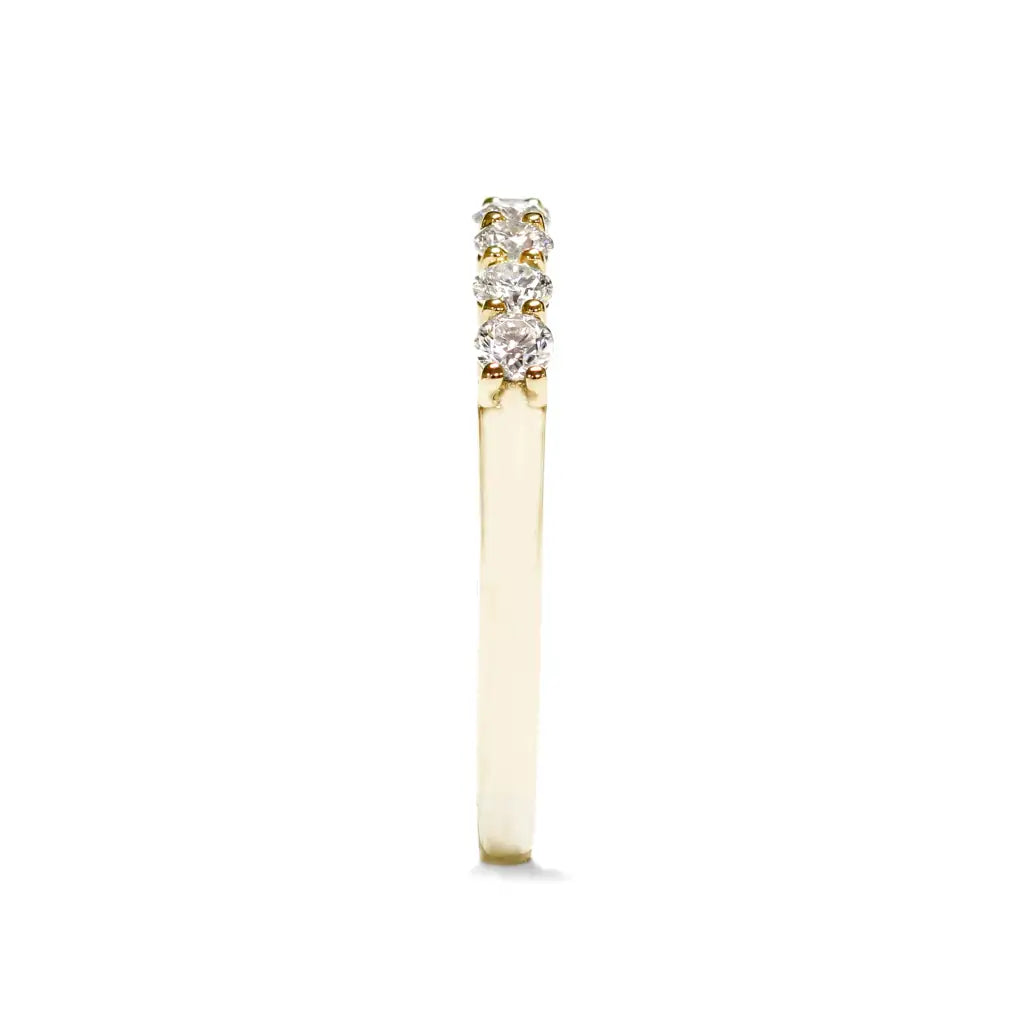 Eterna Round Moissanite Half Eternity Ring in 18K gold - LeCaine Gems