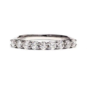 Eterna Round Moissanite Half Eternity Ring in 18K gold - LeCaine Gems