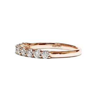 Eterna Round Moissanite Half Eternity Ring in 18K gold - LeCaine Gems