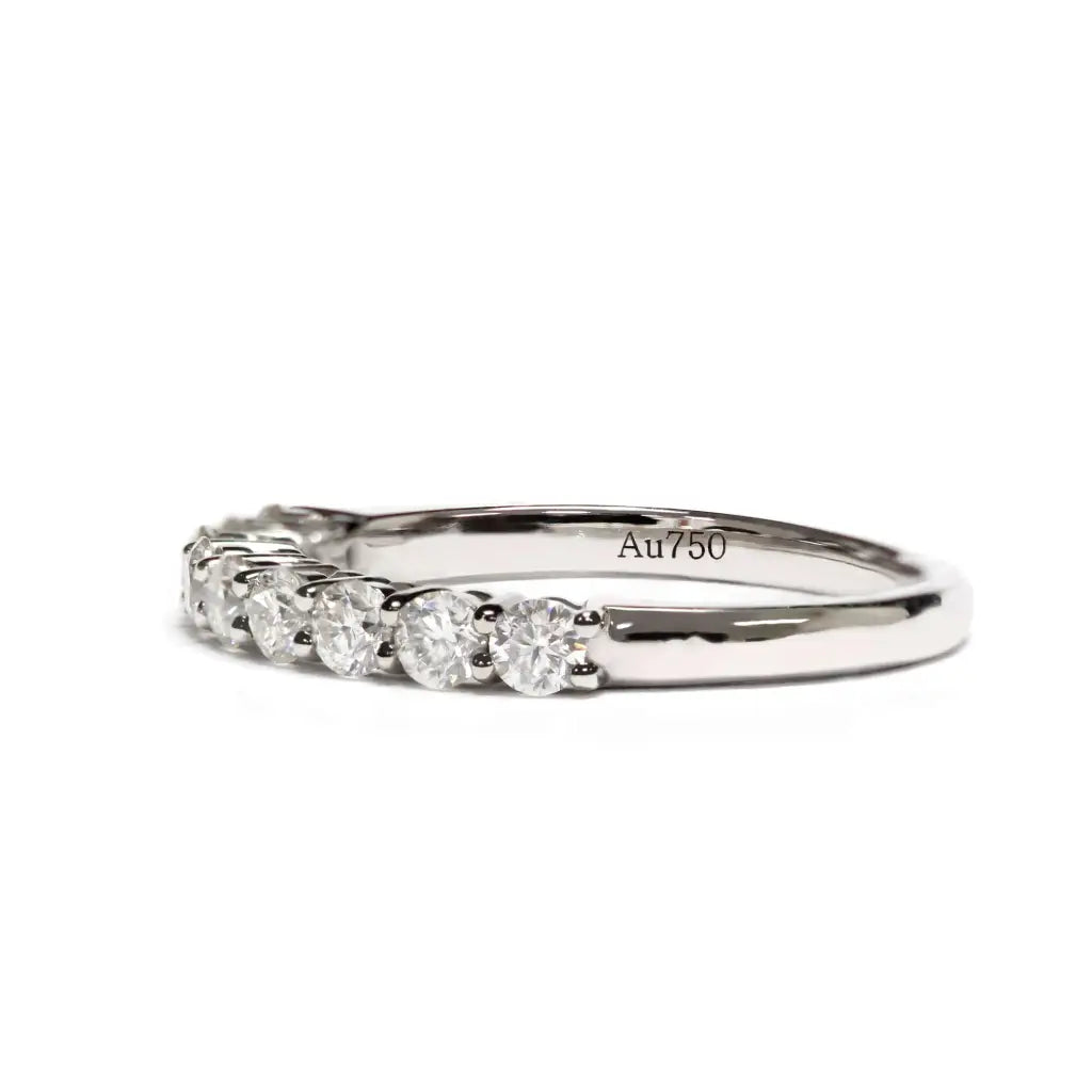 Eterna Round Moissanite Half Eternity Ring in 18K gold - LeCaine Gems