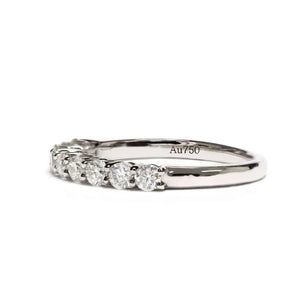 Eterna Round Moissanite Half Eternity Ring in 18K gold - LeCaine Gems