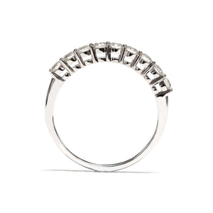 Eterna Round Moissanite Half Eternity Ring in 18K gold - LeCaine Gems