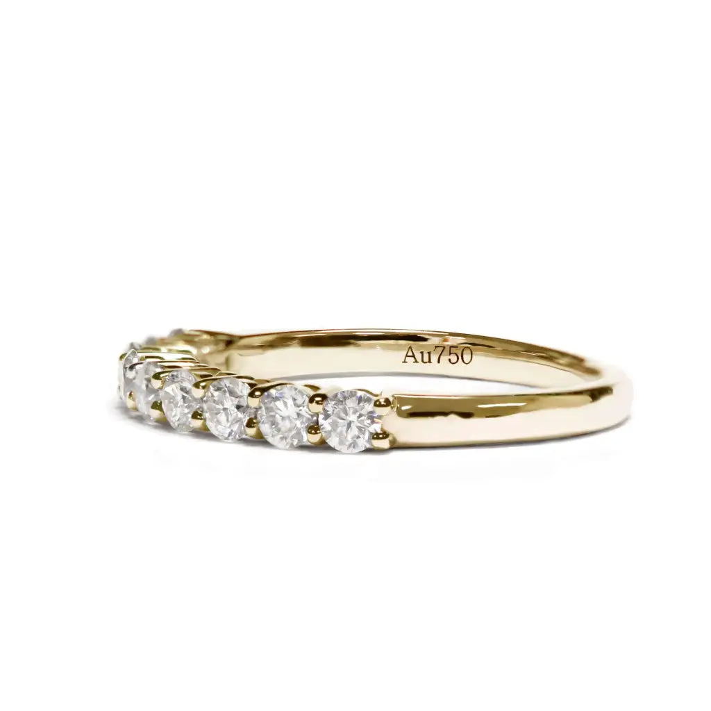 Eterna Round Moissanite Half Eternity Ring in 18K gold - LeCaine Gems