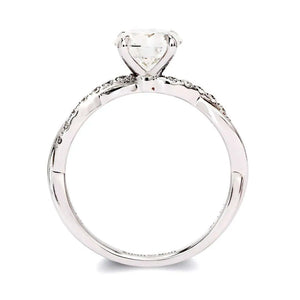 Felicia Round Moissanite Solitaire with Entwined Loop Ring in 18K gold - LeCaine Gems