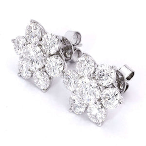 Fleur Round Moissanite Stud Earrings in 18K gold - LeCaine Gems