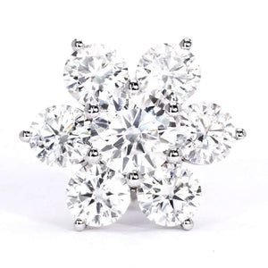 Fleur Round Moissanite Stud Earrings in 18K gold - LeCaine Gems