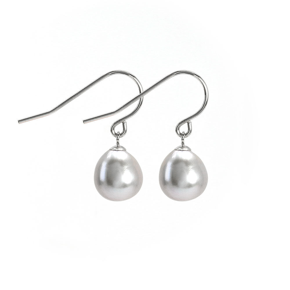 Grey Freshwater Pearl Hook Earrings