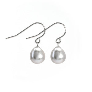 Grey Freshwater Pearl Hook Earrings