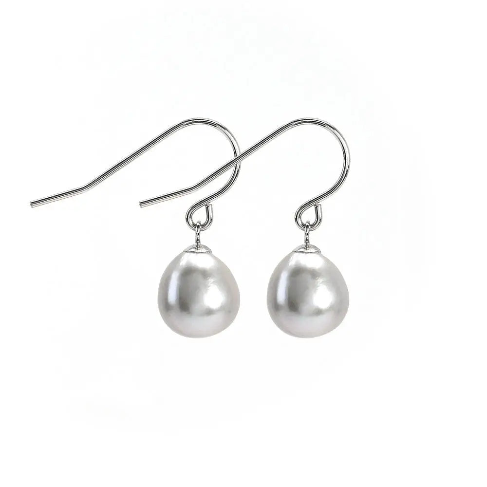 Grey Pearl Hook Earrings - Earrings