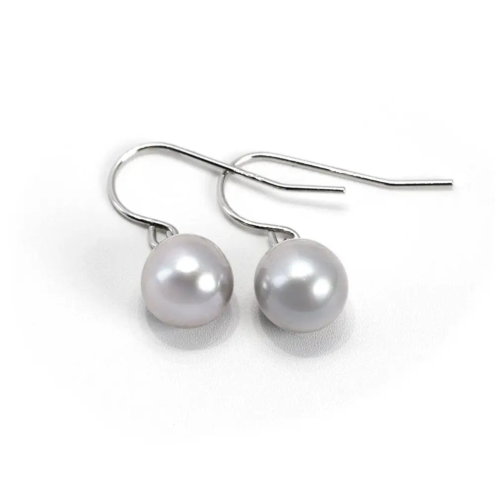 Grey Pearl Hook Earrings - Earrings