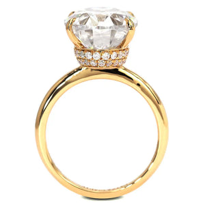 Hailey Oval Moissanite with Double Hidden Halo Ring in 18K gold - LeCaine Gems