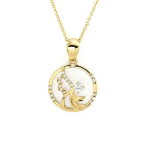 Halo Angel Pendant with Lab Grown Diamonds in 18K Gold