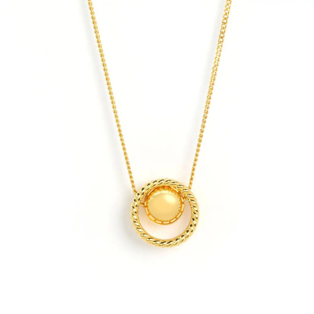 Harmony Drum Necklace in 18K Gold - LeCaine Gems