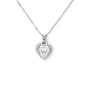 Heart-shape Moissanite Pendant in 18K White gold - LeCaine Gems