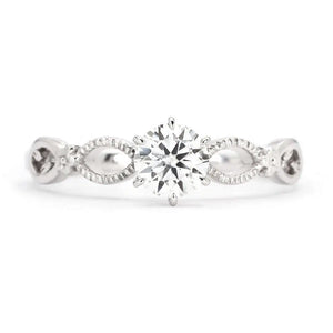 Heidi Round Moissanite Ring in 18K Gold - LeCaine Gems