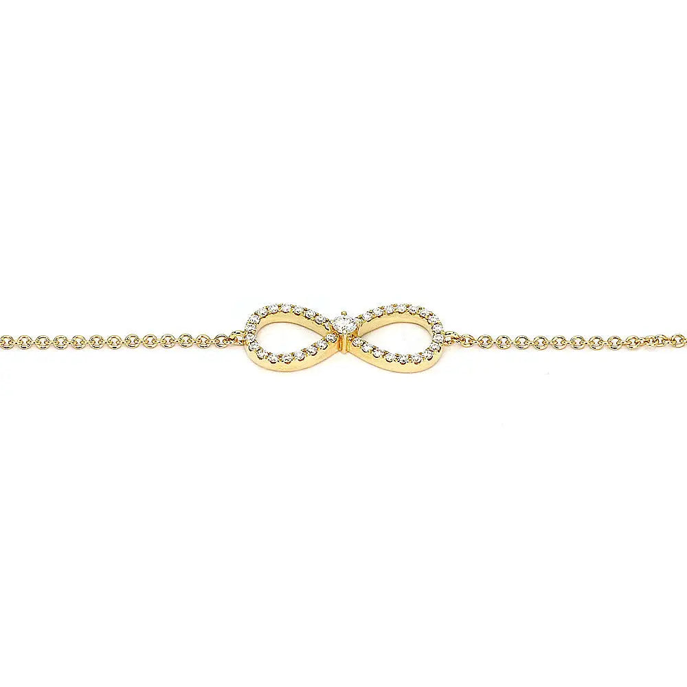 Ivanna Infinity Shaped Lab Grown Diamond Bracelet in 18K Gold - LeCaine Gems