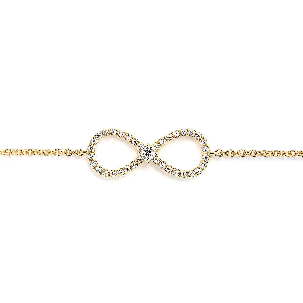 Ivanna Infinity Shaped Lab Grown Diamond Bracelet in 18K Gold - LeCaine Gems