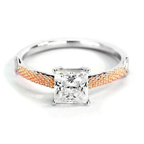 Ivory Princess Moissanite Ring in 18K Gold - LeCaine Gems