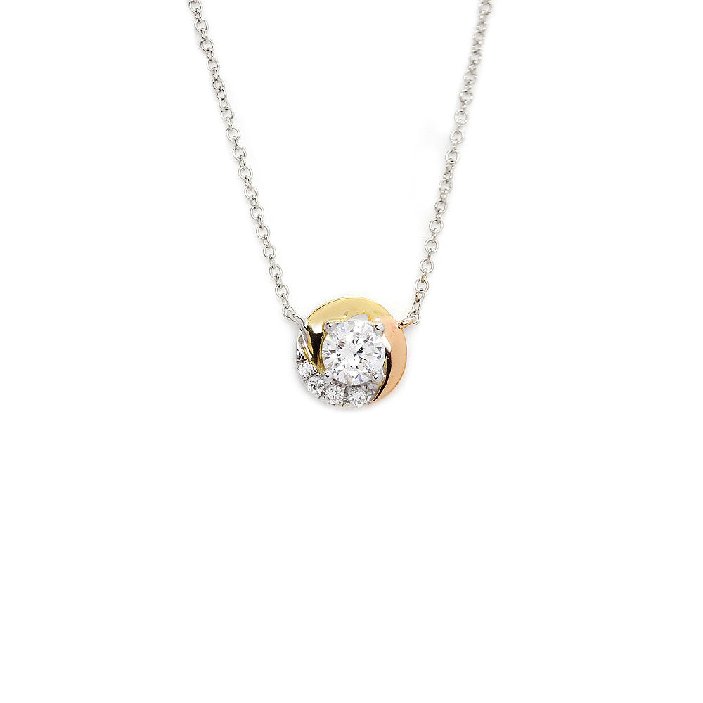 Kerra Tri-Coloured Kylie Necklace with Lab Grown Diamonds in 18K Gold - LeCaine Gems