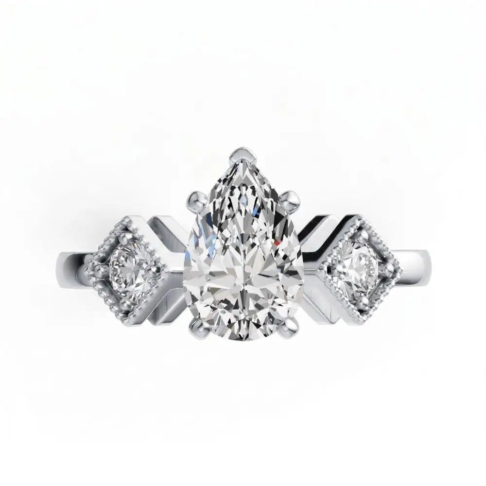 Lab Grown Diamond Ethel Trilogy Ring - LeCaine Gems