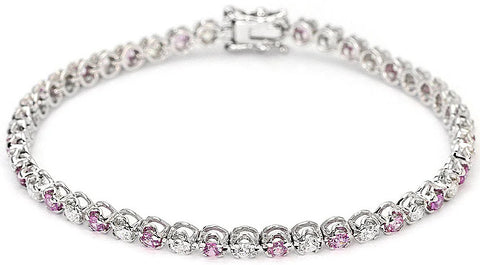 Penelope Lab-Grown Diamond Tennis Bracelet with Lab-Grown Sapphire