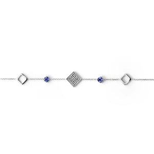 Lattice Blue Sapphire Bracelet in 18K Gold