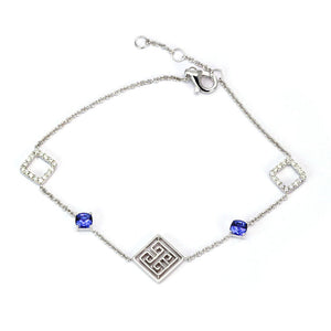 Lattice Blue Sapphire Bracelet in 18K Gold