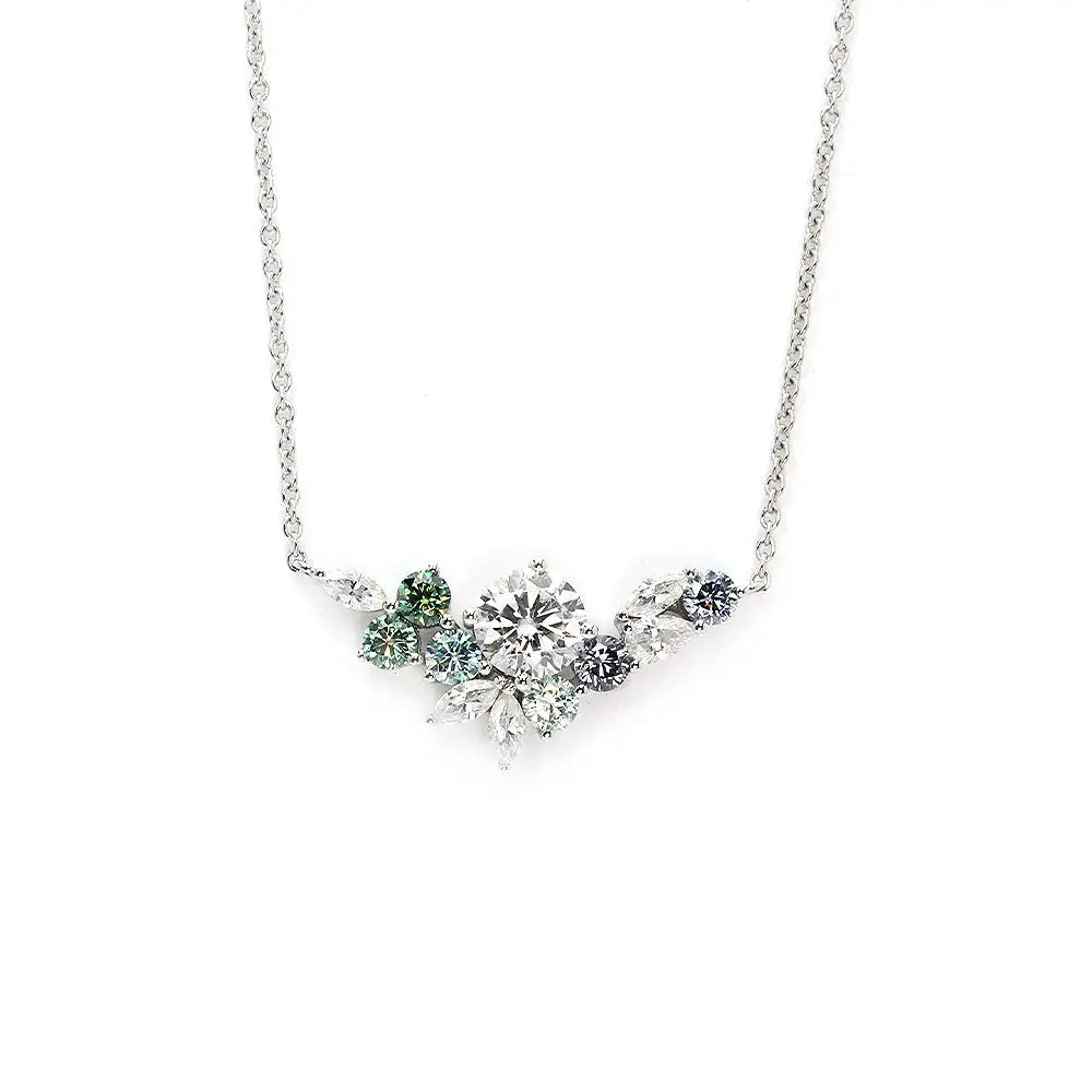 Lena Coloured Moissanite Necklace in 18K Gold - LeCaine Gems