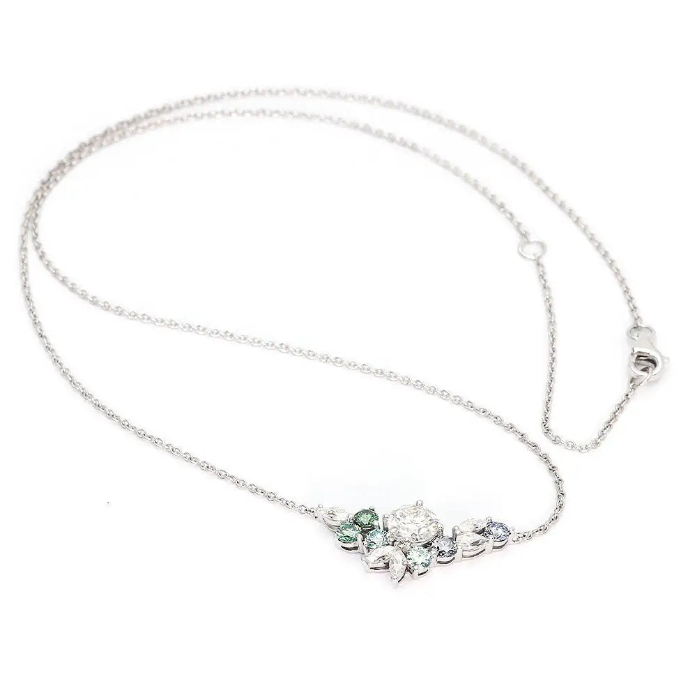 Lena Coloured Moissanite Necklace in 18K Gold - LeCaine Gems