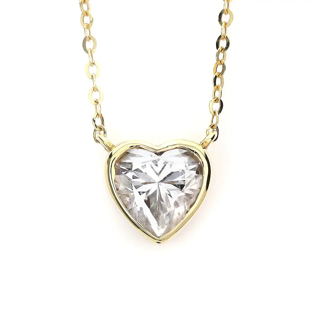 Libby Heart-Shaped Moissanite Pendant in 18K Gold - LeCaine Gems