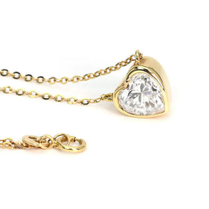 Libby Heart-Shaped Moissanite Pendant in 18K Gold - LeCaine Gems