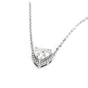 Madre Heart-Shaped Moissanite Halo Necklace in 18K gold - LeCaine Gems