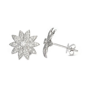 Magnolia Earrings with Natural Diamonds - LeCaine Gems
