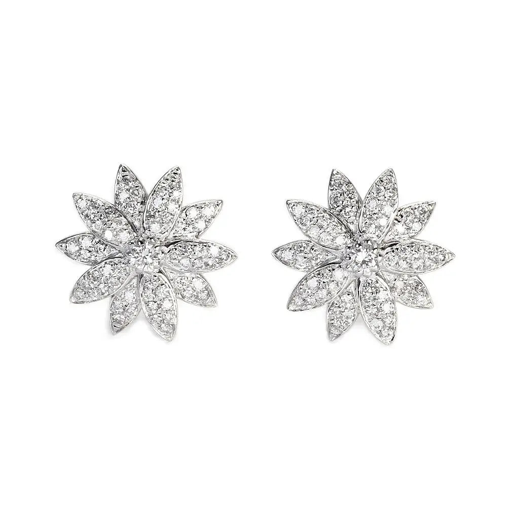 Magnolia Earrings with Natural Diamonds - LeCaine Gems