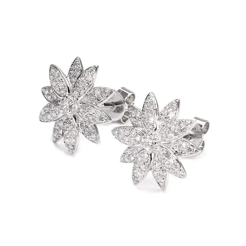 Magnolia Earrings with Natural Diamonds - LeCaine Gems