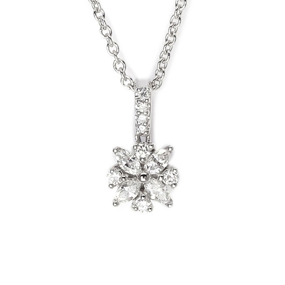 Magnolia Pendant with Natural Diamonds - LeCaine Gems